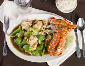 Lobster with oyster sauce