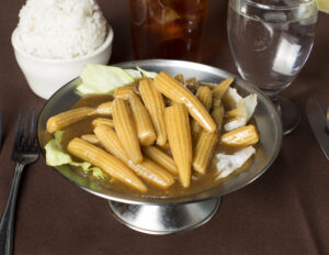 Baby corn with oyster sauce